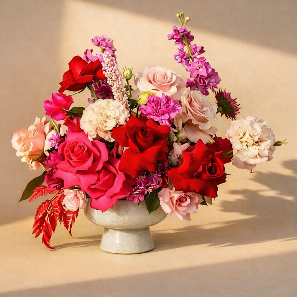 capa de flores en san valentin